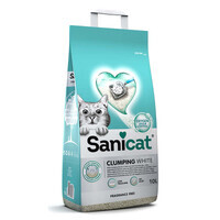 Sanicat (Саникет) Clumping White Cat Litter – Белый бентонитовый наполнитель комкующийся для кошачьего туалета без аромата (10 л / 8,6 кг)
