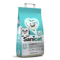 Sanicat (Санікет) Clumping White Cat Litter – Білий бентонітовий наповнювач, що утворює грудки, для котячого туалету без аромату (20 л / 16 кг)