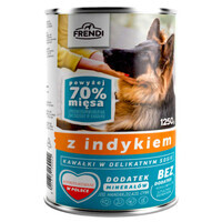 Frendi (Френді) Dog Turkey Chunks in Sauce - Консервований корм з індичкою для дорослих собак різних порід (шматочки в соусі) (1,25 кг) в E-ZOO