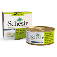 Schesir (Шезир) Chicken & Аpple - Консервированный корм с курицей и яблоком для взрослых собак (кусочки в желе) (150 г) в E-ZOO