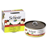 Schesir (Шезир) Chicken & Аpple - Консервированный корм с курицей и яблоком для взрослых собак (кусочки в желе) (150 г)