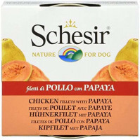 Schesir (Шезир) Chicken & Papaya - Консервированный корм с курицей и папайей для взрослых собак (кусочки в желе) - Фото 3