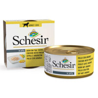 Schesir (Шезир) Chicken & Pineapple - Консервированный корм с курицей и ананасом для взрослых собак (кусочки в желе) (150 г) в E-ZOO