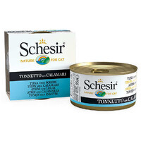 Schesir (Шезір) Tuna&Squid - Консервований корм з тунцем та кальмаром для дорослих котів (шматочки у желе) (85 г) в E-ZOO