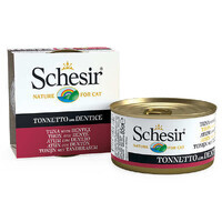Schesir (Шезир) Tuna&Dentex - Консервированный корм с тунцом и зубаном для взрослых котов (кусочки в желе) (85 г)