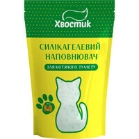 ТМ «Хвостик» Наповнювач силікагелевий з зеленими гранулами для котячого туалету (3,6 л / 1,35 кг (дрібний)) в E-ZOO