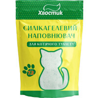 ТМ «Хвостик» Наполнитель силикагелевый с зелёными гранулами для кошачьего туалета (15 л / 5,7 кг (крупний)) в E-ZOO