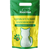 ТМ «Хвостик» Наповнювач силікагелевий з зеленими гранулами для котячого туалету (10 л / 3,8 кг (дрібний)) в E-ZOO