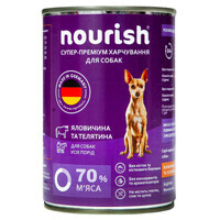 Nourish (Нориш) Консервированный корм Говядина и Телятина для взрослых собак и собак преклонного возраста различных пород (400 г) в E-ZOO