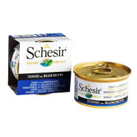 Schesir (Шезир) Tuna & Whitebait - Консервированный корм с тунцом и анчоусами для взрослых котов (кусочки в желе)