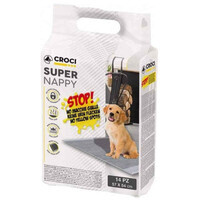 Croci (Крочі) Super Nappy Activated Carbon - Одноразові гігієнічні пелюшки з активованим вугіллям для собак та котів (57х54 см / 14 шт.) в E-ZOO