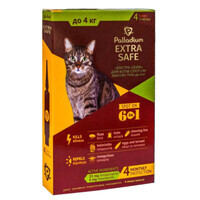 Palladium (Палладиум) Cat Extra Safe 6in1 - Противопаразитарные капли на холку от блох, клещей и гельминтов для котов (1 пипетка) (до 4 кг) в E-ZOO