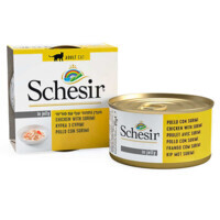 Schesir (Шезір) Chicken & Surimi - Консервований корм з куркою і сурімі для дорослих котів (шматочки в желе) (85 г) в E-ZOO