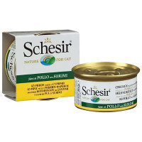 Schesir (Шезир) Chicken & Surimi - Консервированный корм с курицей и сурими для взрослых котов (кусочки в желе)