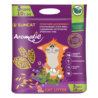 SunCat (СанКет) Aromatic Cat Litter - Гранулированный овсяный наполнитель для кошачьего туалета с ароматом лаванды (10 л / 3 кг) в E-ZOO