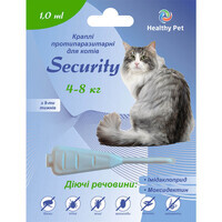 Healthy Pet (Хэлси Пет) Security - Противопаразитарные капли от блох, клещей и гельминтов для котов (4-8 кг) в E-ZOO