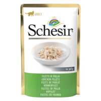 Schesir Chicken Fillet - Консервований корм з курячим філе для дорослих котів (шматочки в желе) (85 г) в E-ZOO
