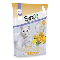 Sanicat (Саникет) Diamonds Citric Cat Litter – Силикагелевый впитывающий наполнитель для кошачьего туалета с ароматом цитрусовых (5 л / 2,3 кг) в E-ZOO
