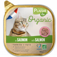 Plaisir (Плєзір) Bio Organic Adult Cat Salmon Terrine - Повнораціонний вологий корм із лососем для дорослих котів (террін) (100 г) в E-ZOO