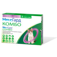 NexGard Combo (НексГард Комбо) - Капли противопаразитарные на холку от блох, клещей и гельминтов для котов (1 пипетка) (2,5-7,5 кг) в E-ZOO