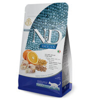 Farmina (Фарміна) N&D Ocean Ancestral Cod, Spelt, Oats & Orange Adult – Низькозерновий сухий корм з тріскою та апельсином для дорослих кішок (10 кг) в E-ZOO