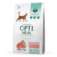 OptiMeal (ОптіМіл) Sterilized Cat Beef & Sorghum – Сухий корм із високим вмістом яловичини та сорго для дорослих котів (4 кг) в E-ZOO