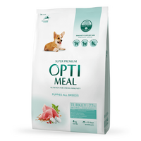 OptiMeal (ОптиМил) Puppies All Breeds Turkey – Сухой корм с индейкой для щенков различных пород (4 кг) в E-ZOO