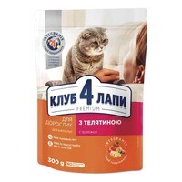 Club 4 Paws (Клуб 4 Лапы) Premium Adult Cat Veal - Сухой корм с телятиной для взрослых котов (300 г) в E-ZOO