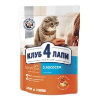 Club 4 Paws (Клуб 4 Лапы) Premium Adult Cat Salmon - Сухой корм с лососем для взрослых котов (300 г) в E-ZOO