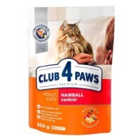 Club 4 Paws Premium Hairball Control Adult Cat Chicken - Сухой корм с курицей для кошек, способствующий выведению шерсти из ЖКТ (300 г) в E-ZOO