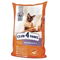 Club 4 Paws (Клуб 4 Лапи) Premium Indoor 4 in 1 Adult Cat Chicken - Сухий корм із куркою для дорослих котів, які живуть у приміщенні (14 кг)
