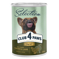 Club 4 Paws (Клуб 4 Лапы) Premium Selection Adult Dog Chicken & Lamb Pate - Влажный корм с курицей и ягненком для взрослых собак (паштет) (12х400 г (box)) в E-ZOO