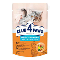 Club 4 Paws (Клуб 4 Лапы) Premium Sensitive Digestion Adult Cat Chicken - Влажный корм с курицей для взрослых кошек с чувствительным пищеварением (кусочки в соусе) (24х80 г(box)) в E-ZOO