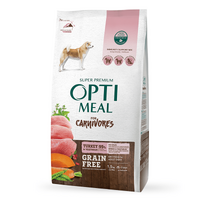 OptiMeal (ОптиМил) Adult Dog Grain Free Carnivores Turkey & Vegetables - Беззерновой полнорационный сухой корм с индейкой и овощами для взрослых собак различных пород (1,5 кг) в E-ZOO