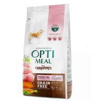OptiMeal (ОптиМил) Adult Dog Grain Free Carnivores Turkey & Vegetables - Беззерновой полнорационный сухой корм с индейкой и овощами для взрослых собак различных пород (10 кг) в E-ZOO