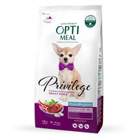 OptiMeal (ОптіМіл) Small & Mini Dog Hypoallergenic Privilege Lamb - Гіпоалергенний повнораціонний сухий корм із ягням та рисом для собак малих та мініатюрних порід (1,5 кг) в E-ZOO