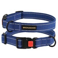 Bronzedog (Бронздог) Dog Collar Cotton - Нашийник світловідбивний брезентовий для собак (1,6х25-33 см) в E-ZOO