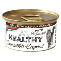 Healthy (Хелсі) Irresistibili Capricci Cat Sterilized Veal&Cheese Pate - Консервований корм із телятиною та сиром для котів (паштет) (85 г) в E-ZOO