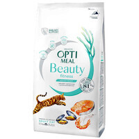 OptiMeal (ОптиМил) Beauty Fitness Adult Cat - Сухой корм с морепродуктами для поддержания оптимального веса кошек (1,5 кг) в E-ZOO