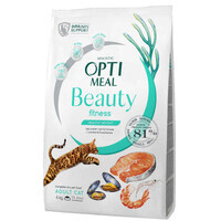 OptiMeal (ОптіМіл) Beauty Fitness Adult Cat - Сухий корм із морепродуктами для підтримання оптимальної ваги котів (4 кг) в E-ZOO