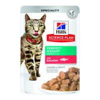 Hill's (Хиллс) Science Plan Adult Perfect Weight Salmon - Влажный корм с лососем для поддержания оптимального веса взрослых кошек (кусочки в соусе) (85 г) в E-ZOO