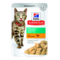 Hill's (Хиллс) Science Plan Adult Perfect Weight Chicken - Влажный корм с курицей для поддержания оптимального веса взрослых кошек (кусочки в соусе) (85 г) в E-ZOO