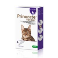 KRKA (КРКА) Prinocate Cat - Протипаразитарні краплі Прінокат на холку від бліх, кліщів і гельмінтів для котів (1 піпетка) (4-8 кг) в E-ZOO