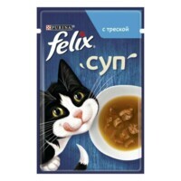 Felix (Феликс) Soup with Cod - Дополнительный консервированный корм Суп с треской для котов (48 г) в E-ZOO