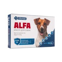 Vitomax (Витомакс) Alfa – Противопаразитарные капли Альфа на холку против блох и клещей для собак (1 пипетка) (4-10 кг) в E-ZOO