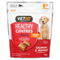 VetIQ Healthy Centers Treats Salmon & Mango Dogs & Puppies - Лакомство с лососем и манго для поддержки иммунитета, красоты шерсти собак и щенков (70 г) в E-ZOO
