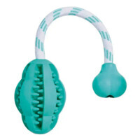 Trixie (Трикси) Denta Fun Jumper on a Rope - Игрушка резиновая Мяч на верёвке для очистки зубов и дёсен собак (28х8 см) в E-ZOO