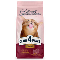Club 4 Paws (Клуб 4 Лапы) Premium Selection Cat With Turkey and Vegetables - Сухий корм з індичкою та овочами для котів (1,5 кг) в E-ZOO