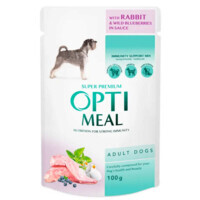 OptiMeal (ОптиМил) Rabbit&Wild Blueberries in Sauce - Консервированный корм с кроликом и черникой в соусе для собак (100 г) в E-ZOO
