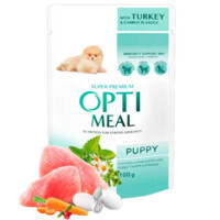 OptiMeal (ОптіМіл) Turkey&Carrot in sauce - Консервований корм з індичкою та морквою для цуценят (100 г) в E-ZOO
